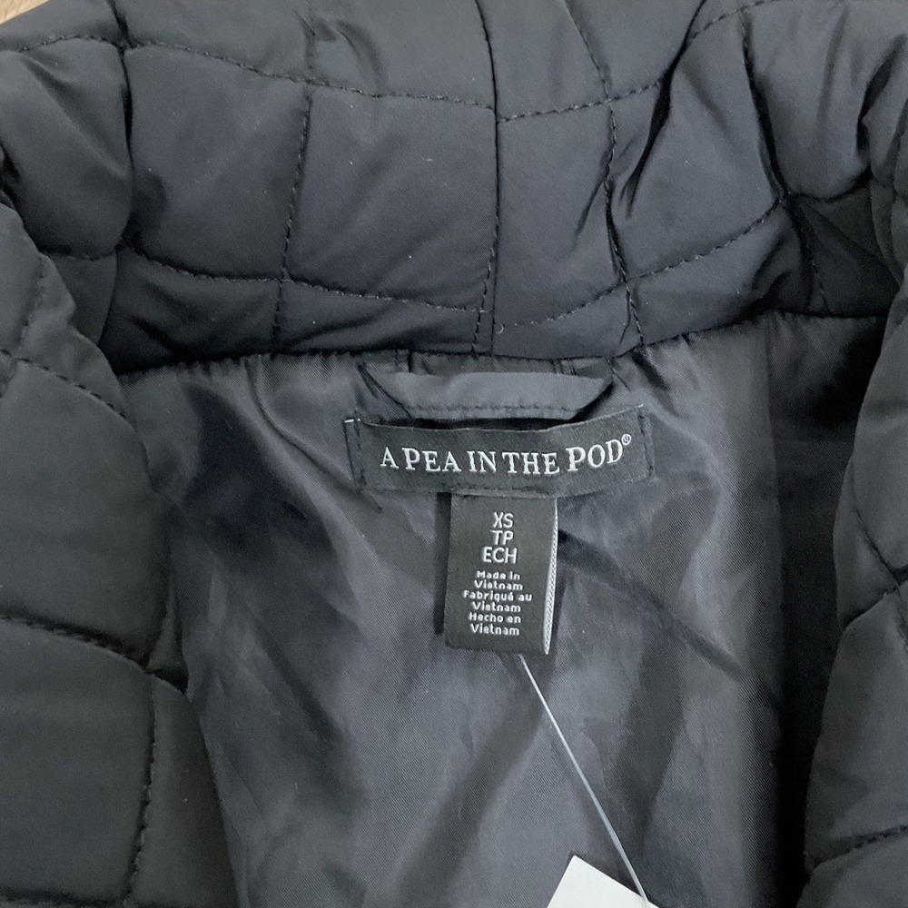 A Pea in the Pod Quilted Shawl Collar Long Coat Jacket Black XS Maternity - Picture 7 of 9